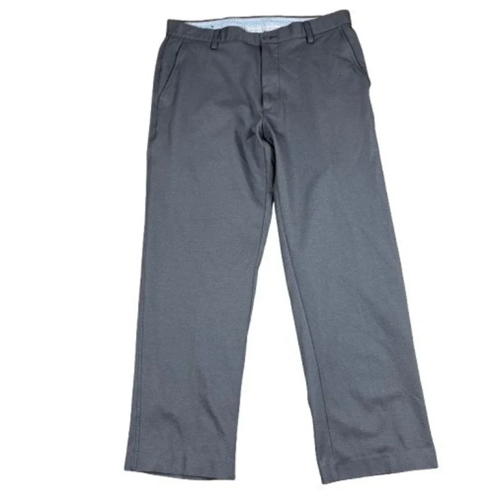 FootJoy‎ Mens Performance Golf Pants Gray Stretch Flat Front Trousers Size 34x30